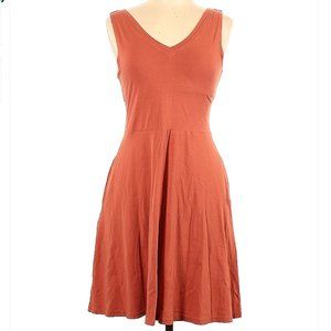 Burnt Orange Organic Cotton Revive V-Neck Jersey Mini Tank Dress - Pact